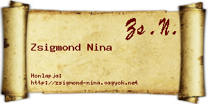 Zsigmond Nina névjegykártya